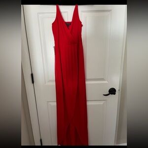 Long red dress